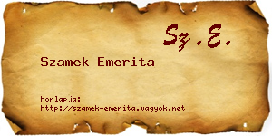 Szamek Emerita névjegykártya